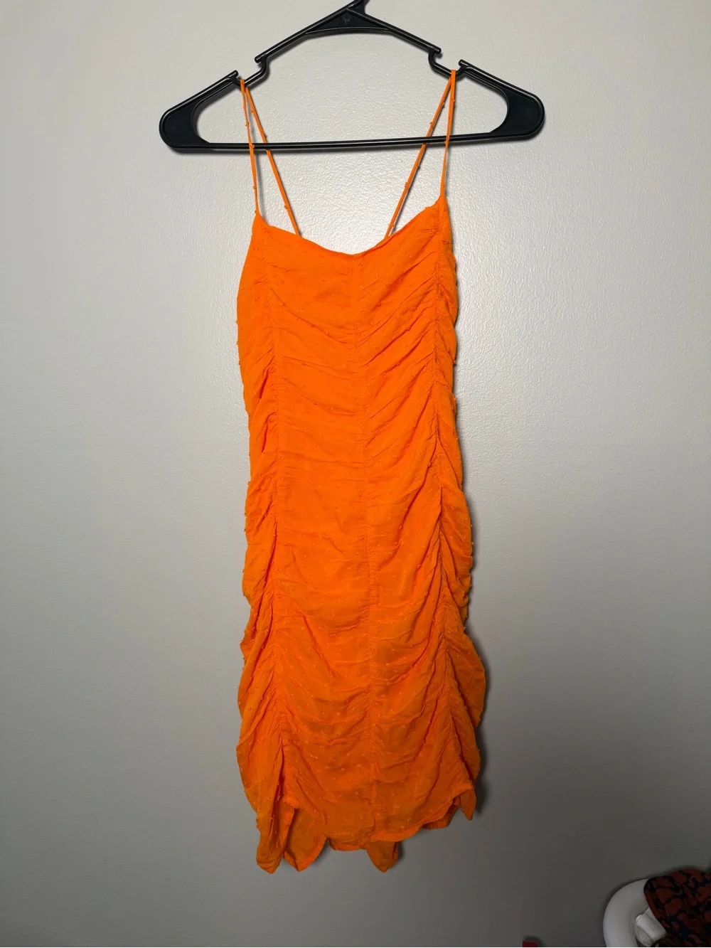 NWT Hello Molly Orange Ruched Bodycon Mini Dress US size 8